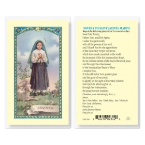 Novena to Saint St. Jacinta Marto - Laminated Holy Card E24-586 - Picture 1 of 4