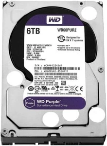 WD60PURZ WESTERN DIGITAL 6TB PURPLE SATA GB/S 5400 RPM - Picture 1 of 1