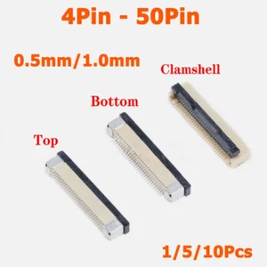 FPC/FFC Connector 0.5mm/1.0mm Pitch Top / Bottom Interface Sizes 4 Pin to 50 Pin - Picture 1 of 11
