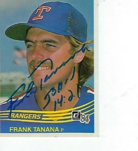 FRANK TANANA SIGNED 1984 DONRUSS #98 - TEXAS RANGERS - Picture 1 of 1