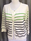 Ladies 3/4 Sleeve  striped cardigan Size M Pit to pit 19” Worn Once