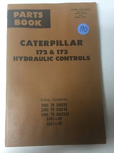 LIBRO DE PIEZAS DE CONTROLES HIDRÁULICOS CATERPILLAR 172 Y 173 ENERO 1968 *ENVÍO GRATUITO* - Imagen 1 de 3