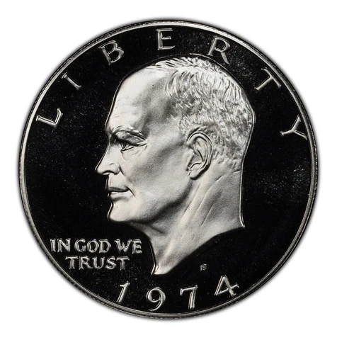 1974 S Silver Eisenhower Ike Proof Dollar $1 Gem Cover