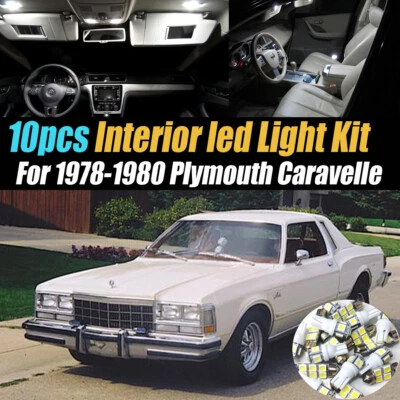 Kit de bombillas LED blancas interiores de coche de 10 piezas para Plymouth Caravelle 1978-1980 Foto 1 de 4