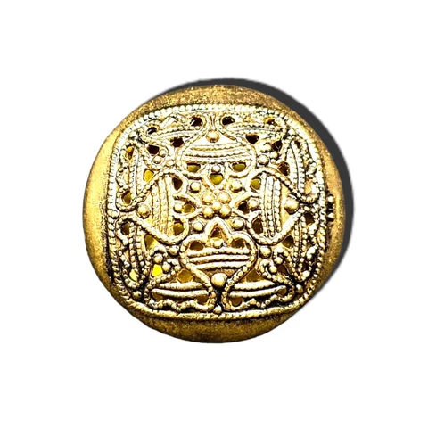 Cut Brass Filigree Button Squared Turn Again Dome Twinkle 2 PC Loop Shank 36 L Cover