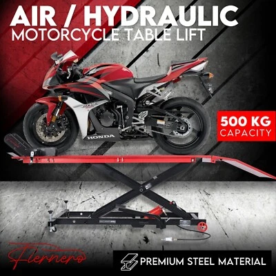 Motorcycle Lift Air Hydraulic Motorbike Stand Large Table/Workbench 500 kg +S - image 1 of 4