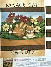  Daisy Kingdom Attack Cat on Duty Panel PLUS Coordinating Allover Lot