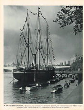 Discovery On The Embankment London Vintage Picture Old Print 1951 CLPBOL1#30