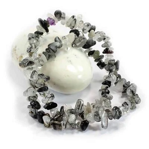 Turmalinquarz - Splitter Armband Edelstein Echtschmuck Elastisch Dehnbar Heilste - Bild 1 von 5