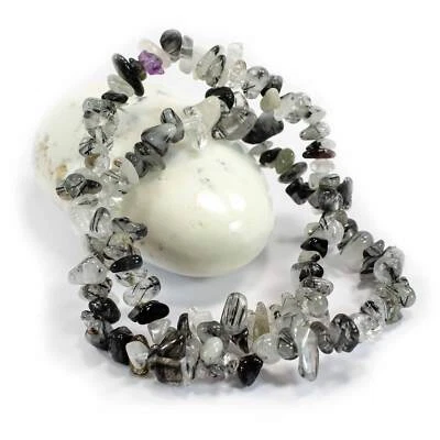 Turmalinquarz - Splitter Armband Edelstein Echtschmuck Elastisch Dehnbar Heilste - Bild 1 von 4