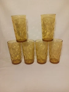 Vintage Set of 6 Hazel Atlas ELDORADO GOLD 10 Oz. Tumblers 1960s - Picture 1 of 11