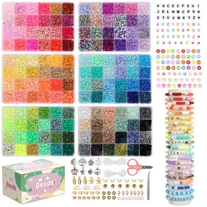 15000 Clay Beads Bracelet Making Kit, 144 Colors 6 Boxes Friendship Bracelet ... - Picture 1 of 7