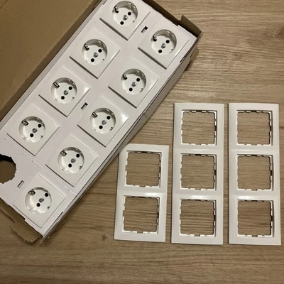 BERKER S1 Steckdose polarweiß glänzend - 47438989 - 9 Stück inkl Rahmen OVP - Bild 1 von 2