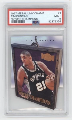 Tim Duncan 1997 Metal Universe Champ Future Champions Die Cut PSA 9 Q1887 Foto 1 de 2