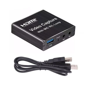 New Alloy Video Capture Card 4K Screen Record Game Streamer Device MIC - Afbeelding 1 van 13