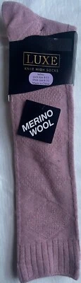 Women Luxe CASHMERE WOOL RAYON Blend Knee High Socks Shoe size 6-11 Wonderful! - Image 1 of 4
