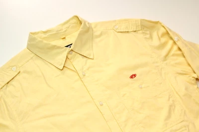 CAMISA DE TRABAJO OXFORD CONVERTIBLE DE COLECCIÓN 10 DEEP NYC ~ LOGOTIPO DE NUDILLOS DE LATÓN OG ~ M Foto 1 de 4