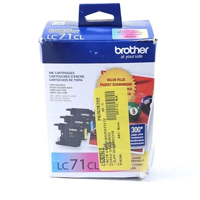 Genuine Brother LC71CL Ink Cartridge Magenta Cyan Yellow Expires: 05/2024 - Image 1 of 4