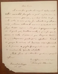 Lettera autografa di Terenzio Mamiani Della Rovere - Picture 1 of 1