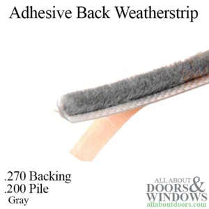 Weatherstrip For Doors and Windows .270 Backing .200 Pile Adhesive Back Seal - Picture 1 of 2
