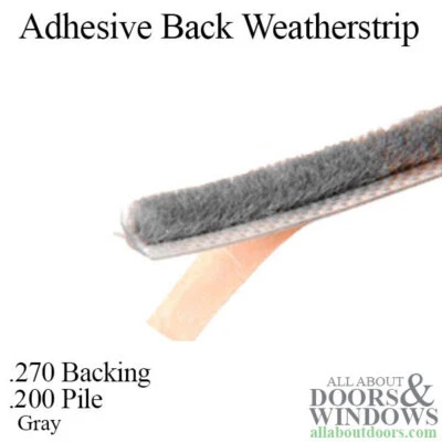 Weatherstrip For Doors and Windows .270 Backing .200 Pile Adhesive Back Seal - Image 1 of 2