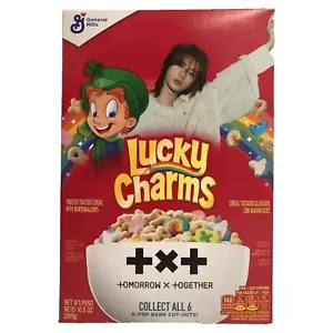 NEW LUCKY CHARMS CEREAL K-POP TXT TOMORROW X TOGETHER BAND CUT OUT 10.5 OZ BOX - Picture 1 of 9