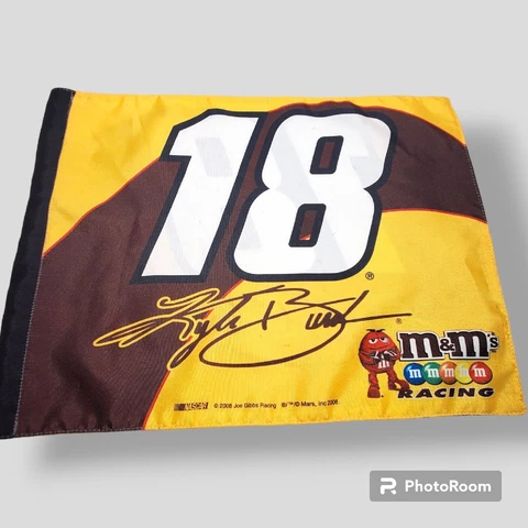 Kyle Busch 18 NASCAR Flag - M&Ms Racing Team 2008 - Flag Size 14 1/2" x 11" Cover