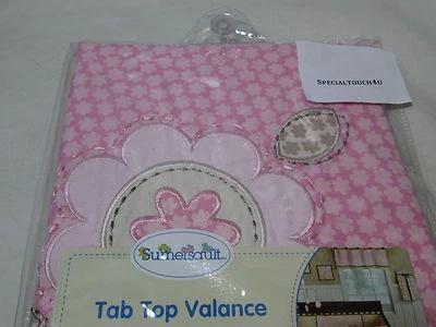 NUEVO Cenefa de ventana Sumersault FIONA 15"x44+3" con lengüeta ~ flor rosa nueva en paquete Foto 1 de 4