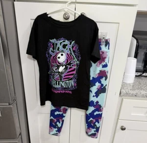 Girls 2 Piece Joggers & Shirt Size 7/8 (Jack Skellington) - Picture 1 of 5