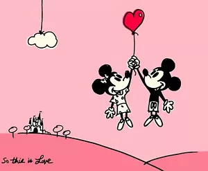 Topolino e Minnie San Valentino Ferro da Stiro su Trasferimento per T-Shirt e Tessuti Colore Chiaro #5 - Foto 1 di 4