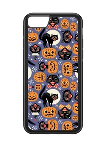 Halloween Funny Pumpkin Colourful Scary Cat Pattern Rubber Phone Case - Zdjęcie 1 z 3