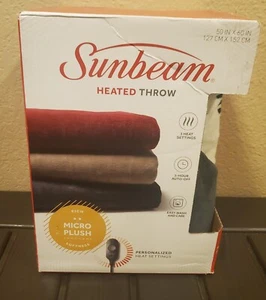Sunbeam Heated Throw blanket 50" x 60" New - Picture 1 of 6