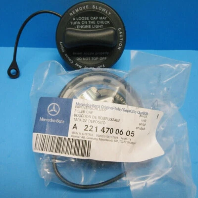 Nuevo OEM # 2214700605 Mercedes Benz Tapa de llenado del tanque de combustible gasolina con correa Foto 1 de 4