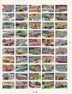 3561-3610 GREETINGS FROM AMERICA Sheet of 5O US 34¢ Stamps MNH USPS 2002