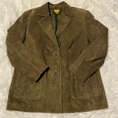 Chaqueta/abrigo Caslon Mujer Talla 1XP Marrón 100% Cuero Geniune 2 Botones Usado en Excelente Condición Foto 1 de 4