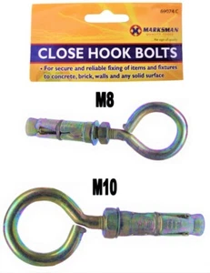 2 X ANCHOR BOLTS RAWL TYPE MASONRY HEAVY DUTY WALL HOOK SHIELD M6 M8 M10 M12 M16 - Picture 1 of 5
