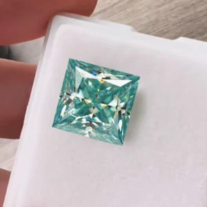 4 ~ 10mm Princess Cut Original Blue Color Loose Moissanite Handmade GRA Gemstone - Bild 1 von 16