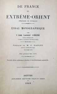 EXTREME-ORIENT/DE FRANCE EN../ABBE LEMOINE/IMP SIMON A RENNES/1918/CHINE/COLONIE - Imagen 1 de 6