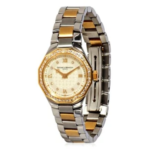 18 k & st. steel BAUM & MERCIER Watch RIVIERA 22MM Diamond Dial and Bezel Swiss - Picture 1 of 2