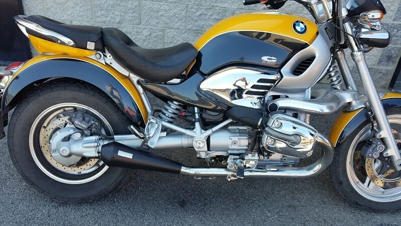 BMW R1200C 1997-06 MassMoto Pair Exhaust Terminals Tromb Stainless Rear Matte Black - Image 1 of 1
