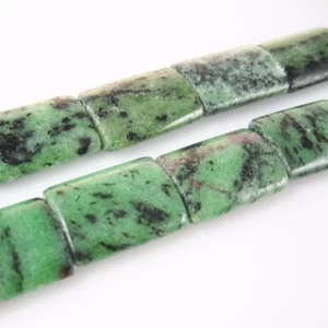Ruby Zoisite Beads - Nature Stone - Smooth Rectangular 22x15mm (per Half strand) - Picture 1 of 2