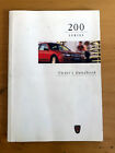 Rover 200 Owner's Manual + In-car entertainment booklet (RCL0245ENG/RCL0246ENG)