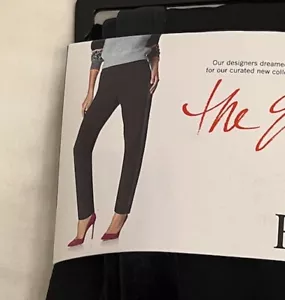 NWT - Hue Tuxedo Straight Leg Velvet Trim Leggings Original Price $48 - Size L - Picture 1 of 5