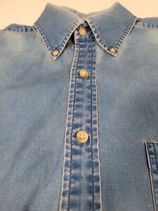 Brooks Brothers Solid Light Blue Denim Shirt Small Button Down S