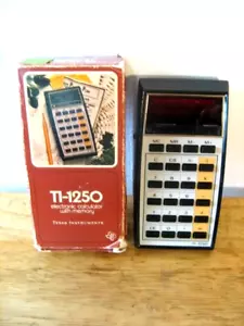 Vintage Texas Instruments TI-1250 elektronischer Taschenrechner Speicher rotes Display getestet - Bild 1 von 6