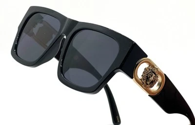 Sunglasses Men Black Lens Vintage Gold Lion Head Rapper Shades New Style Model - Image 1 of 4