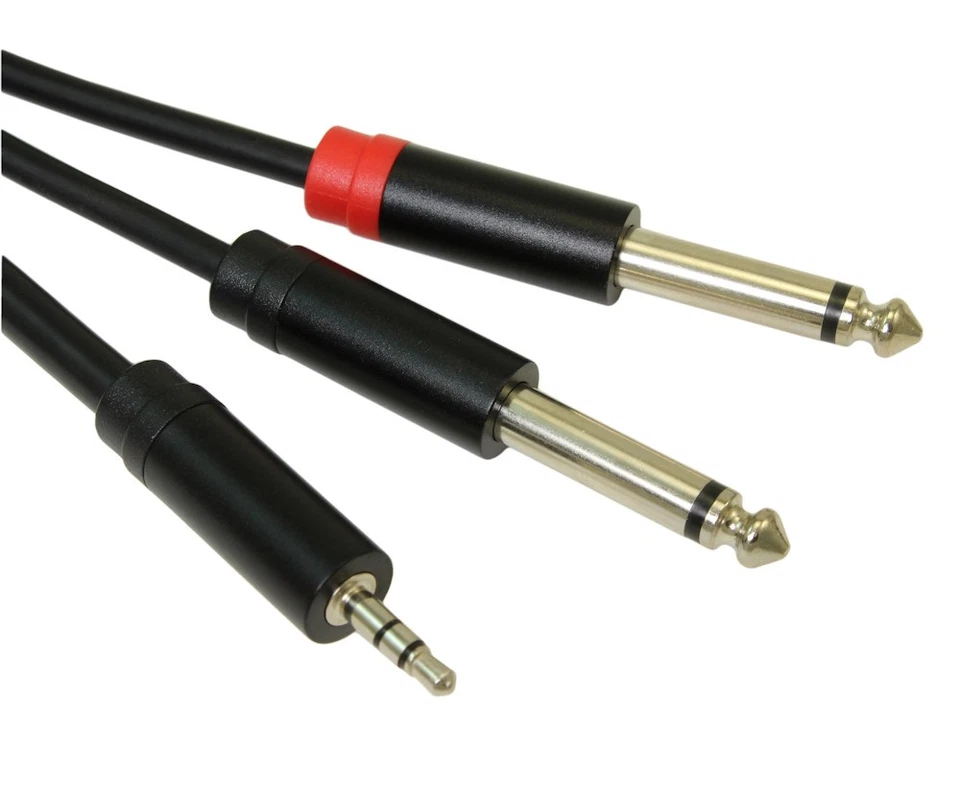 10ft Premium 3.5mm TRS Stereo Male to 2 1/4inchinch Mono Male Y-Breakout Cable - Image 1 of 1