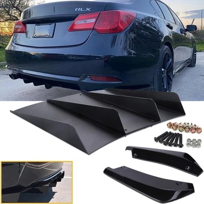 For Hyundai Elantra Rear Bumper Diffuser 4 Fin Spoiler Splitter Rear Spats Foto 1 de 4