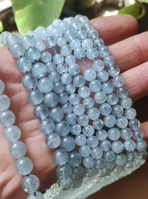 STONEUNIVERSE ~ AAA Aquamarin Edelstein Perlen Strang 6/8/10mm - Bild 1 von 3