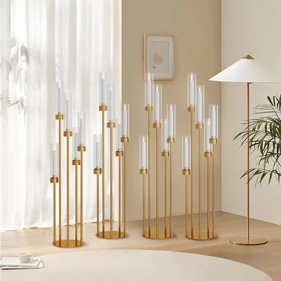 2 Комплект 42,5 «Высокий золотой канделябры 5/7 руки напольный подсвечник с акриловый абажур - Изображение 1 из 4